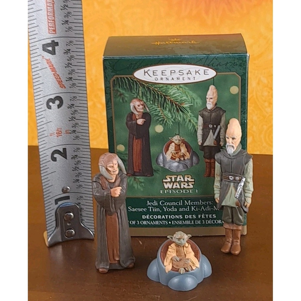 Star Wars Episode 1 Jedi Council Members Hallmark Keepsake Mini Ornaments 2000 - Picture 9 of 12